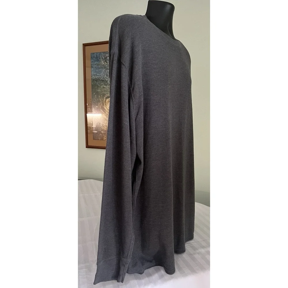 Polo Ralph Lauren Thermal Shirt Mens 4XT Dark Gray Sleepwear LS Waffle Pony